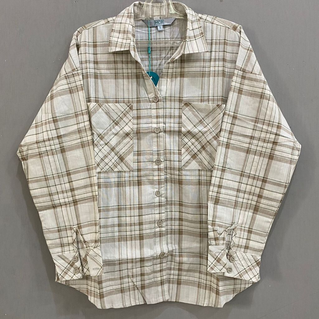 BLUS/BLOUSE WANITA KOTAK-KOTAK MCB LADIES 5513013 LENGAN PANJANG