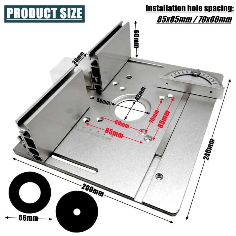 Dudukan Mesin Router Meja Table Saw Pemotong Kayu Profil Router Table Woodworking Benches Aluminium 