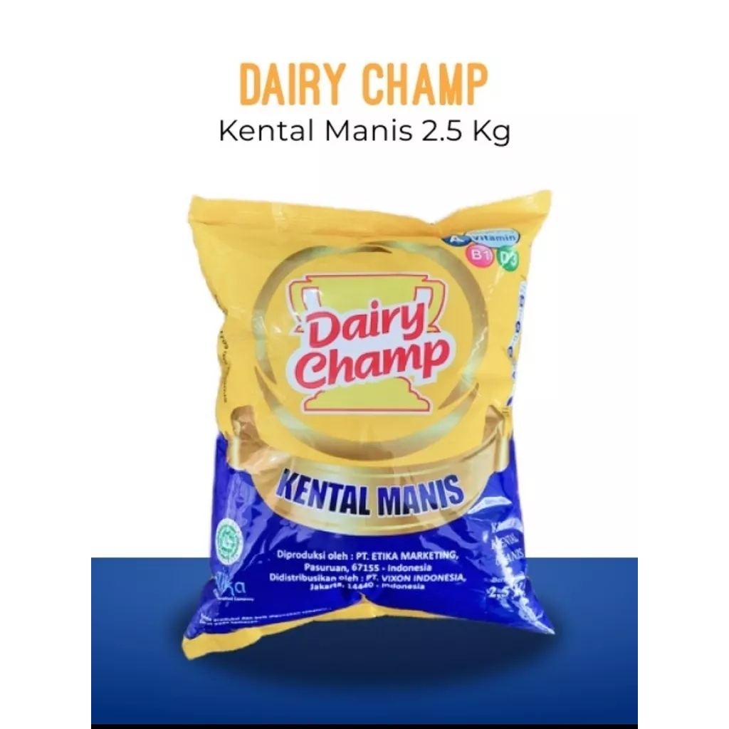 

Susu Krimer Kental Manis SKM DAIRY CHAMP Bantal 2.5KG