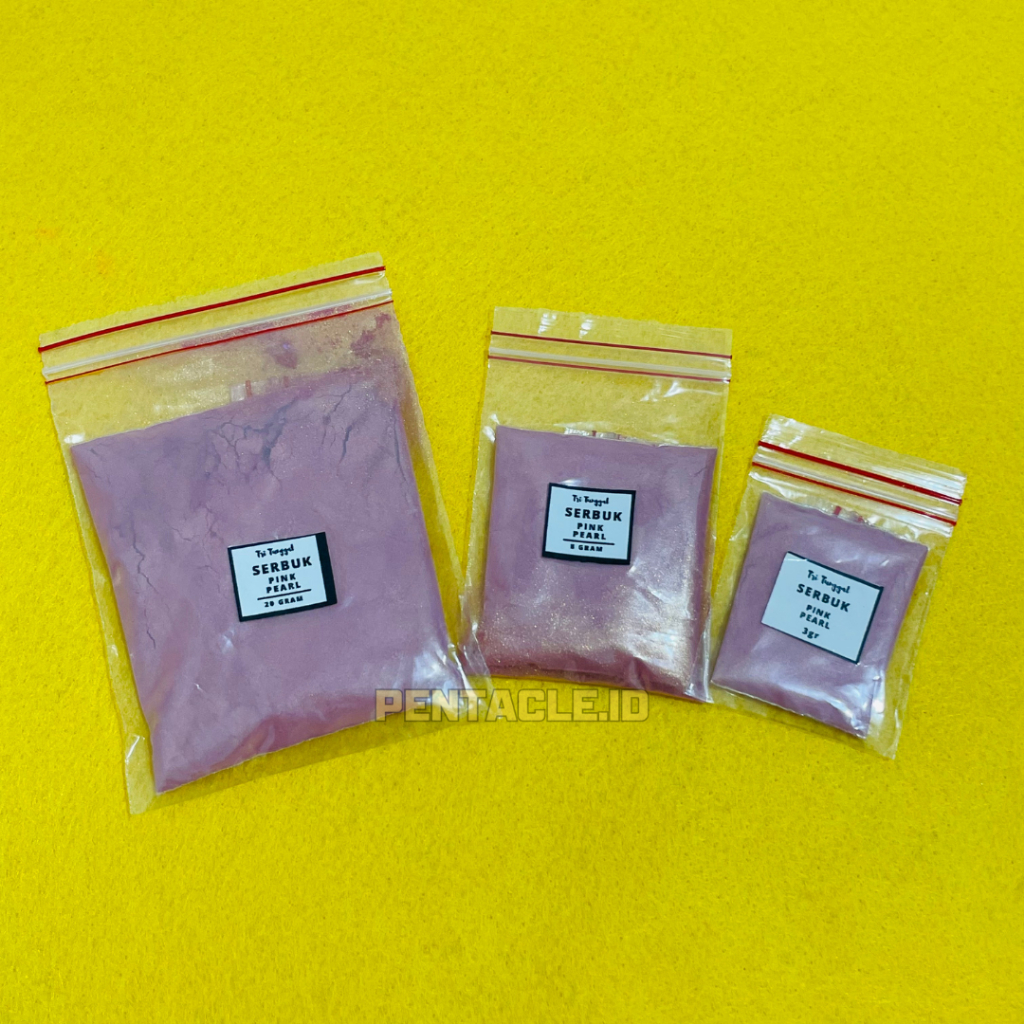 

Serbuk PINK PEARL 20gr Glitter Halus Powder Serbuk Gliter Eceran Sablon Resin Pernak Pernik Bubuk Padat Padatan DIY Kerajinan Kesenian Art Prakarya Seni Perlengkapan Peralatan Craft Crafting Warna Warni Paint Painting Color Colorful Pentacle Malang
