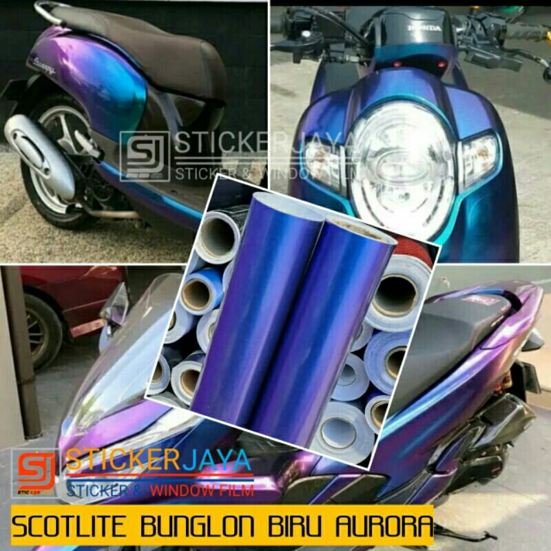 Stiker skotlet bunglon chameleon glossy scotlite motor bunglon doff merk infinity best quality