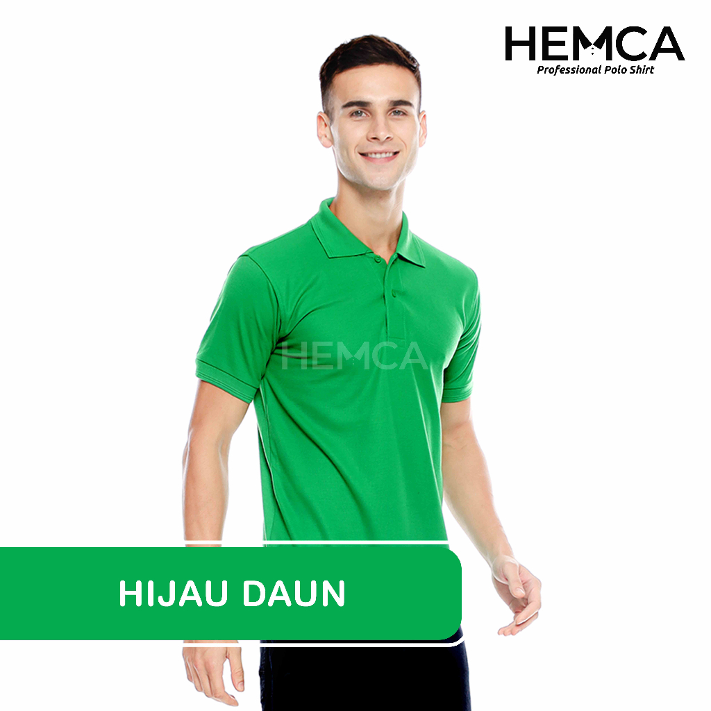 Kaos Polo Polos Hijau Daun - Hemca Professional Polo Shirt / Kaos Kerah Polos