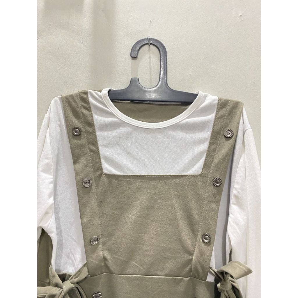 Gamis Remaja Kekinian Overall Jahit
