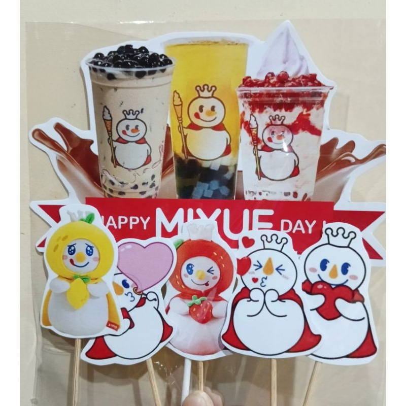 HIASAN KUE MIXUE / CAKE TOPPER MIXUE / ASESORIS KUE MIXUE / TOPER KUE MIXUE / DEKORASI KUE MIXUE / G