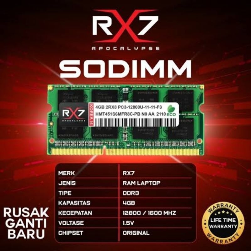 RAM RX7 Sodim DDR3 4Gb