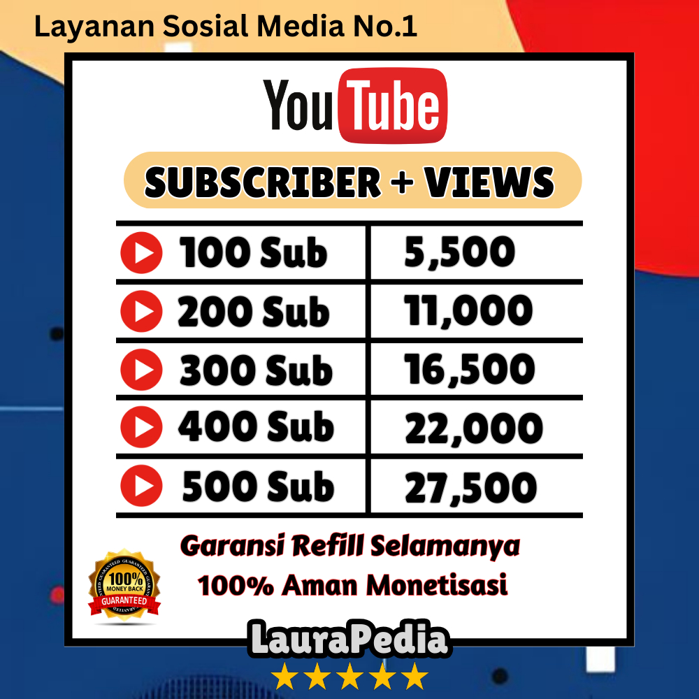 TERMURAH SUBSCRIBER NON DROP BONUS VIEW, SUBSCRIBER YOUTUBE 100% MONETISASI