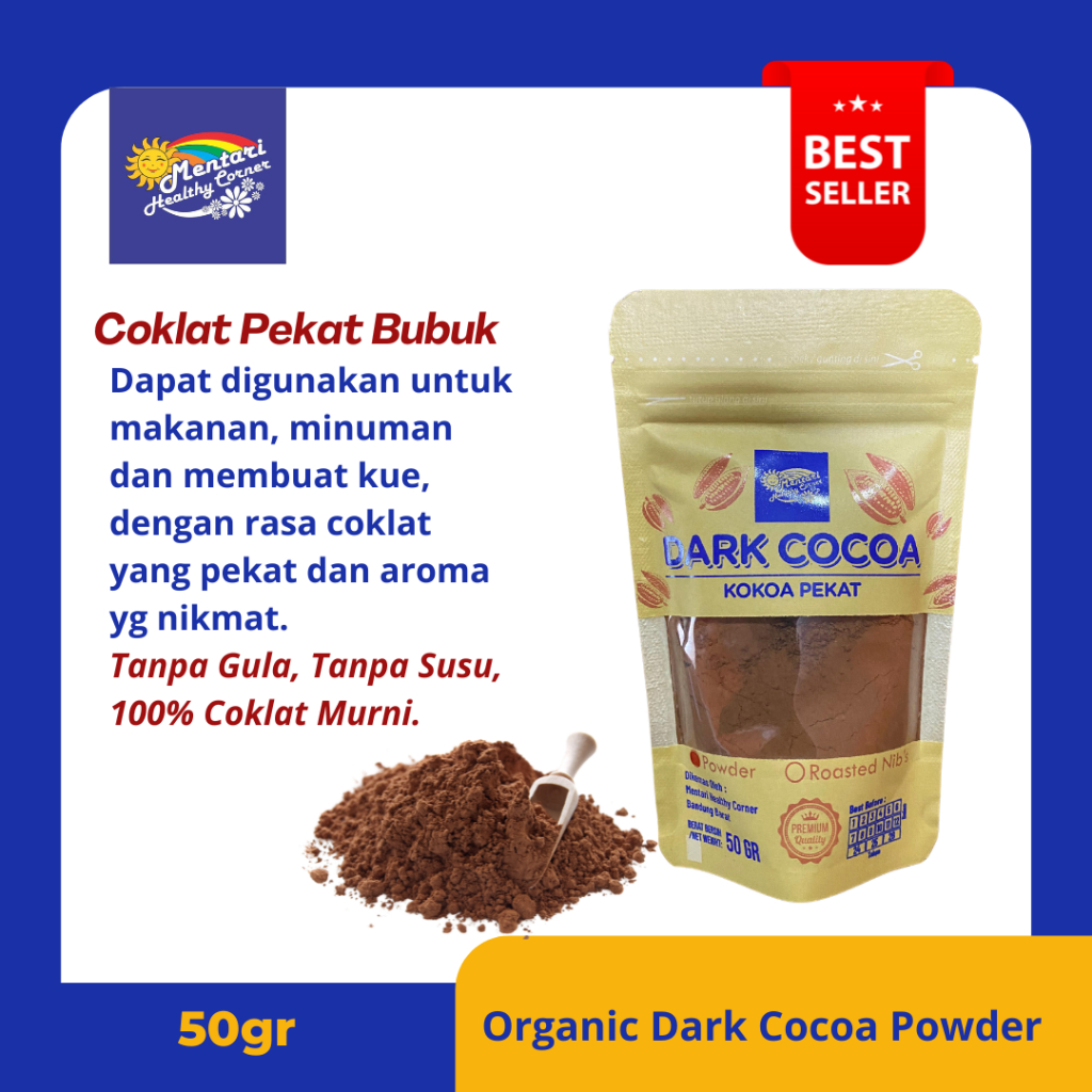 

Organic Dark Cocoa Powder 50gr || Coklat Hitam Bubuk Organik 50gr