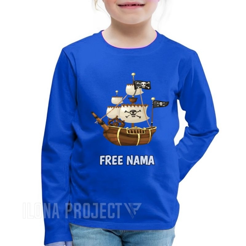 Kaos Anak Lengan Panjang Kapal Bajak Laut Free Nama