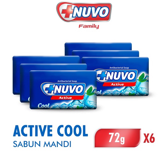 Produk terbaru Nuvo Active Bar Soap Active Cool 72Gr Isi 3 x2