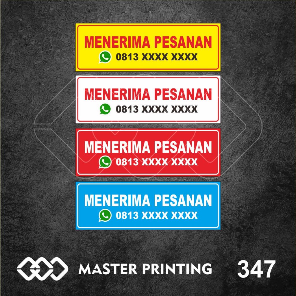 

347 - Stiker Menerima Pesanan, Sticker Vinyl, Premium, Tahan Air, Termurah, dan Bisa Custom