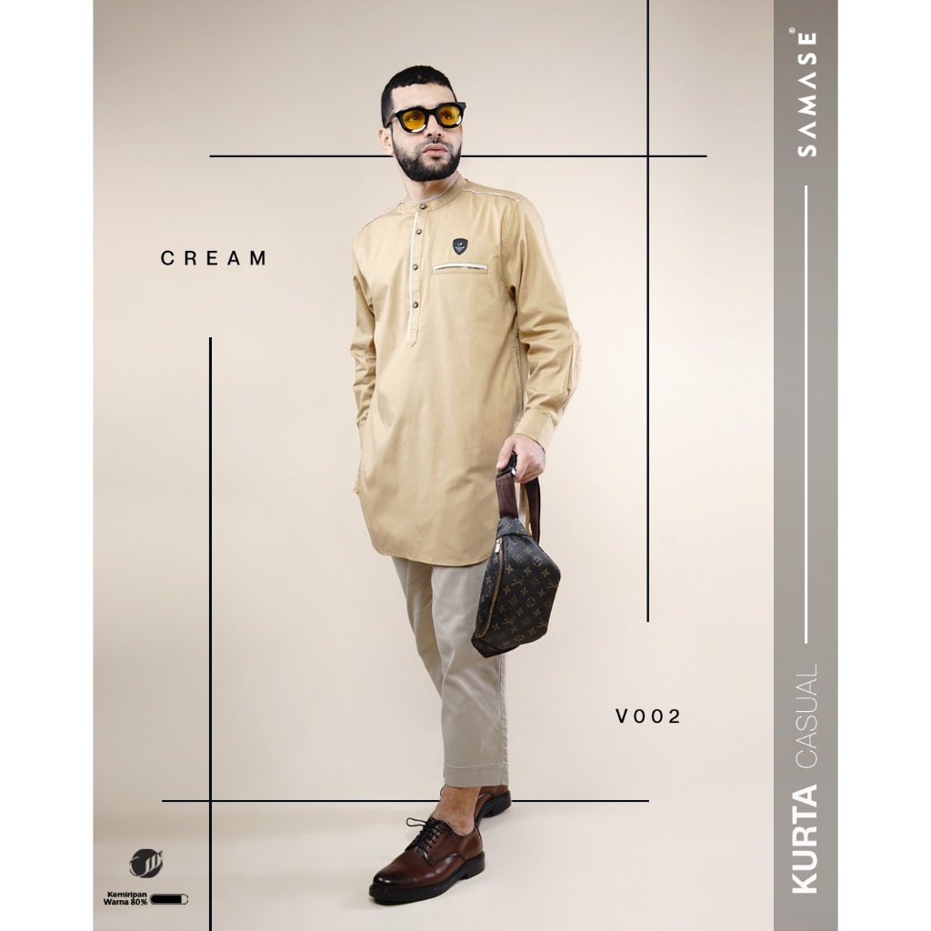 SAMASE Kurta Casual V002 Koko Kurta Pakaian Pria Dewasa Lengan Panjang Terbaru Samase Original