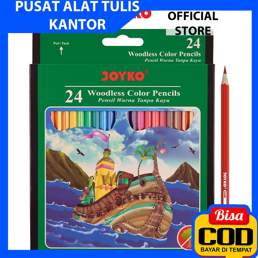 

Pensil warna besar Joyko isi 24 CP-104 Woodles pewarna