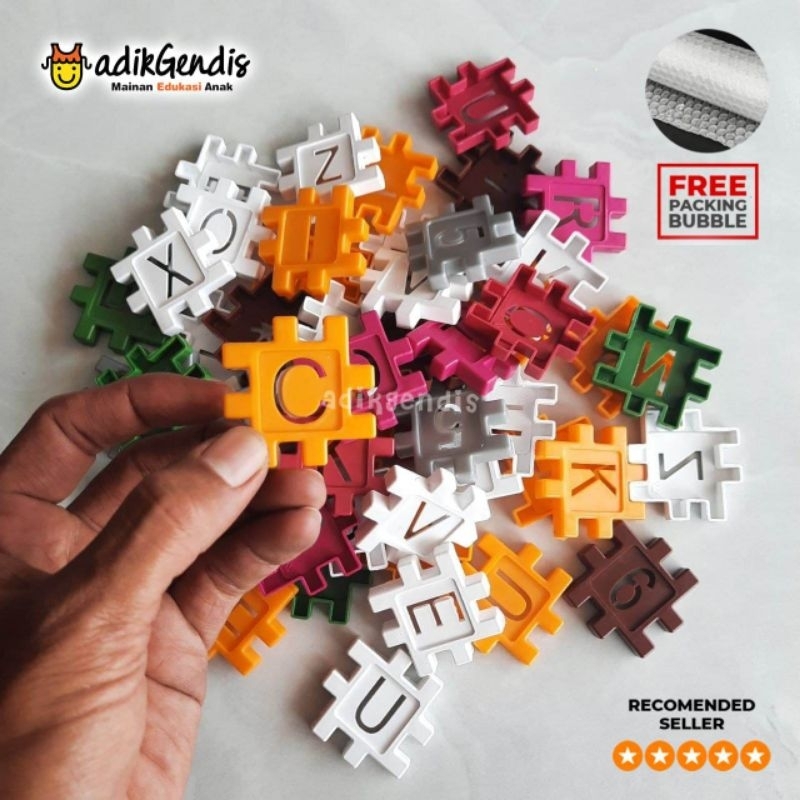 Mainan Edukasi / Edukatif Anak Bombik Kubus Jumbo Huruf Angka 500gr