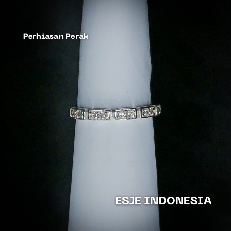 Cincin Permata Susun Aksesoris Perhiasan Perak Wanita - Esje Indonesia