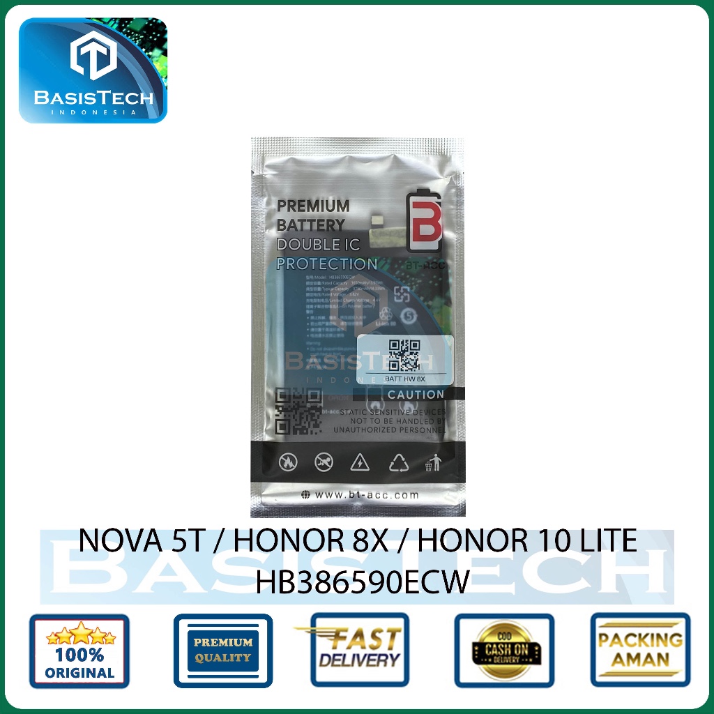 BATERAI HUAWEI NOVA 5T - HONOR 8X - HONOR 10 LITE - HB386590ECW - BT-ACC DOUBLE IC POWER PROTECTION