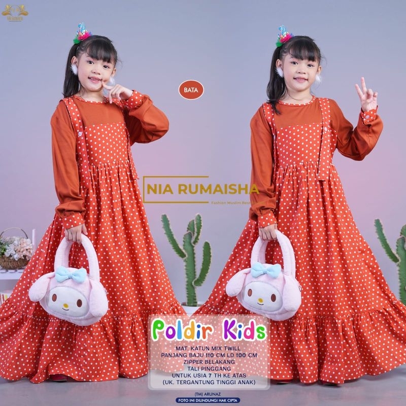 GAMIS POLDIR KIDS DRESS ORIGINAL NIA RUMAISHA