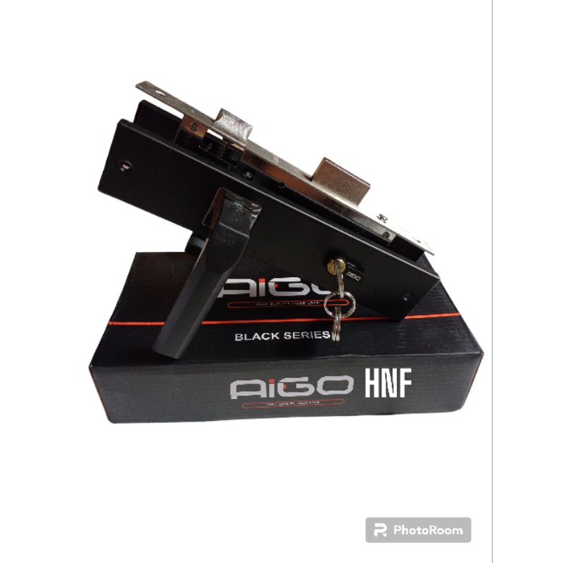 RB kunci pintu besar hitam full set handle pintu besar 25cm komplit kunci pintu premium