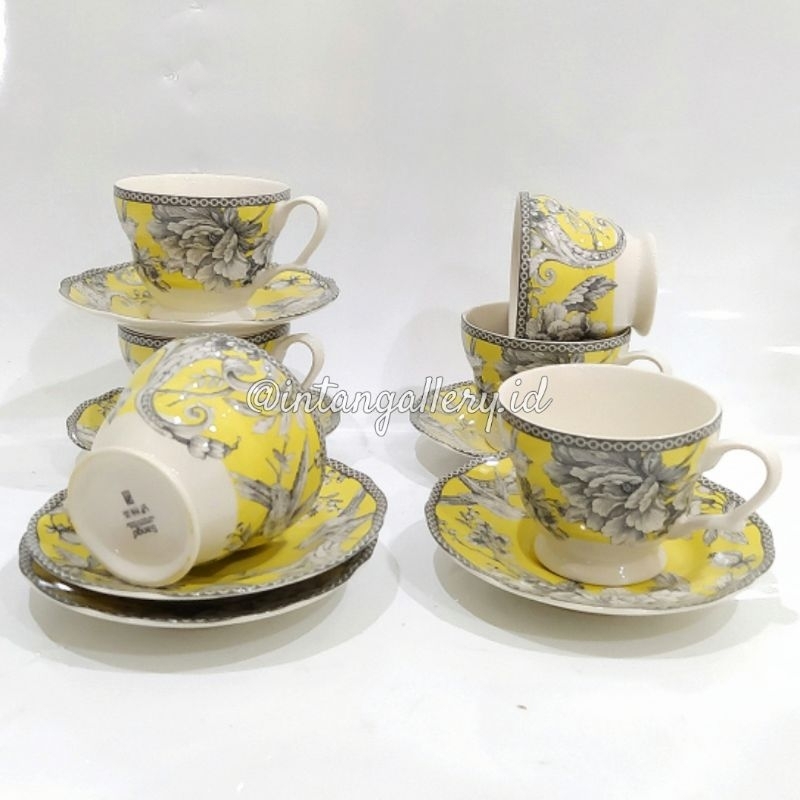 Cangkir Teh & Kopi Keramik Set 6 = 12 Pcs Sango - Peralatan Makan dan Minum Kualitas Premium dan Hig
