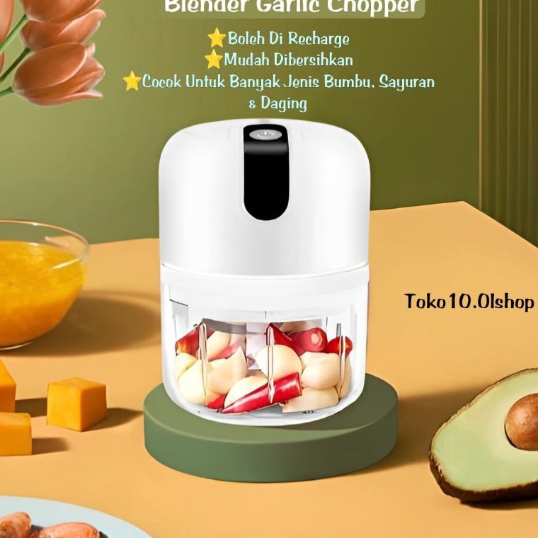 HoO Blender Portable Mini USBChopper Alat Penggilingan Bumbu Dapur  Toko1   Q