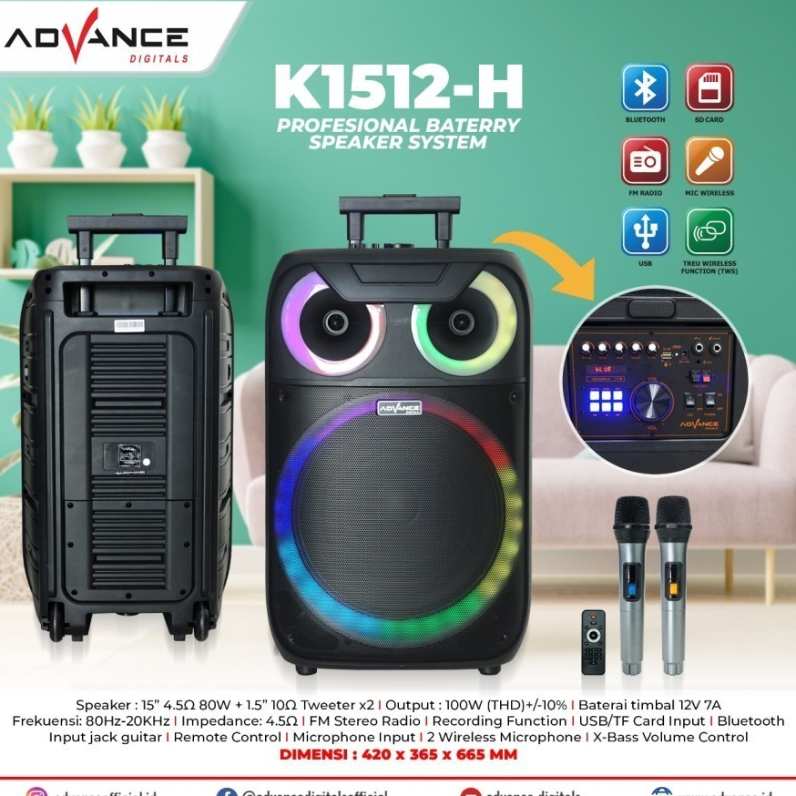 Speaker Ampli Bluetooth Meeting Advance K-1512H