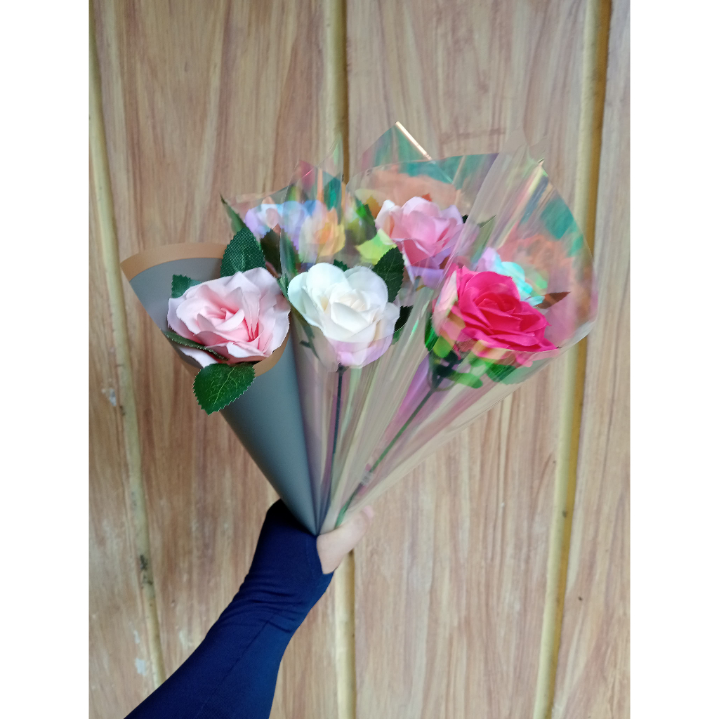 Bunga Mawar Single / Bunga Mawar 1 Tangkai / Bunga Mawar Plastik / Bunga Mawar Elegan / Single Rose