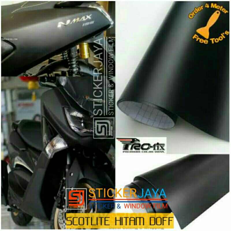 stiker skotlet profix hitam doff