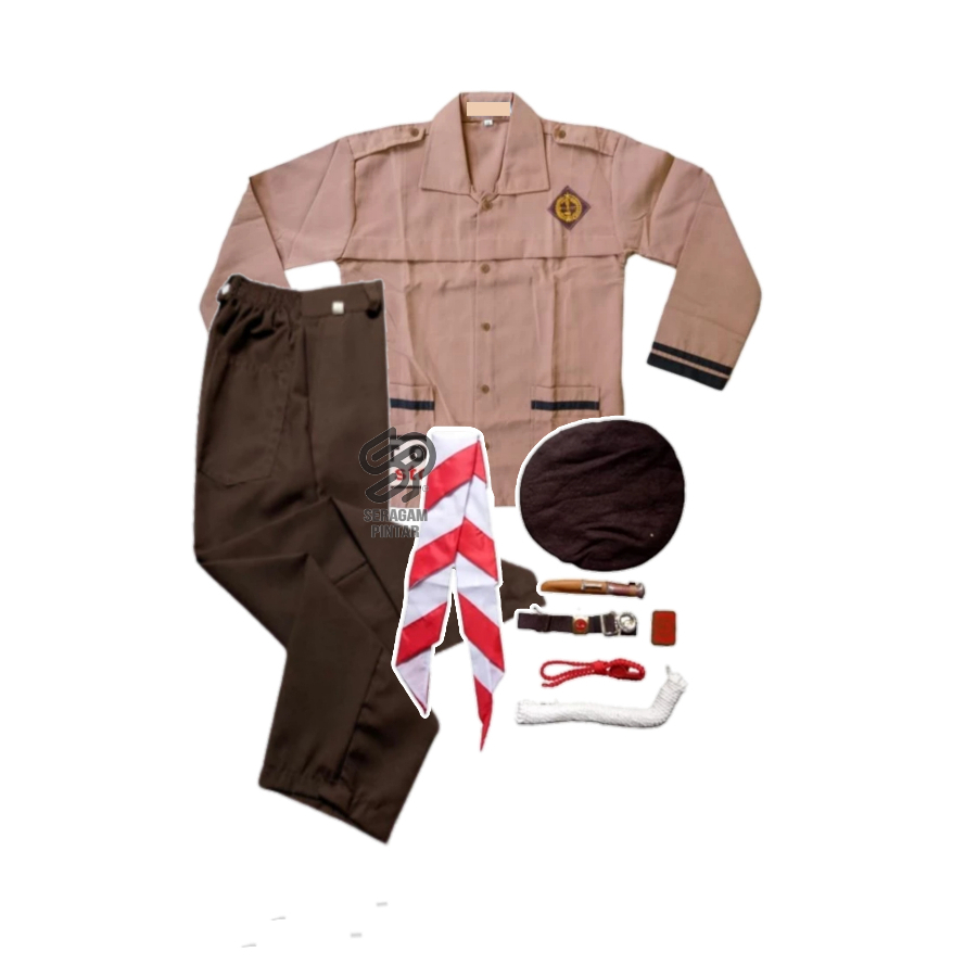 Setelan Seragam Pramuka Siaga SD Anak Laki Laki Panjang Kelas 1-6 SD Bonus Atribut Pramuka SD