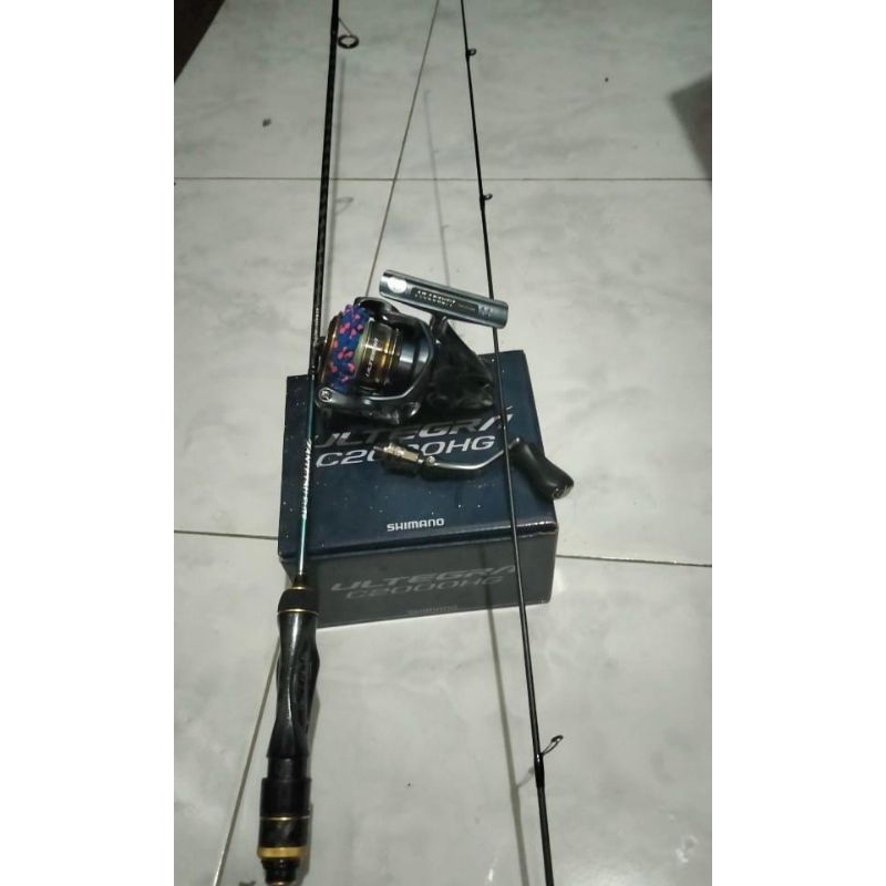 Reel Shimano ultegra C 2000 HG joran bullzen zantetsu elite 1-3 lb