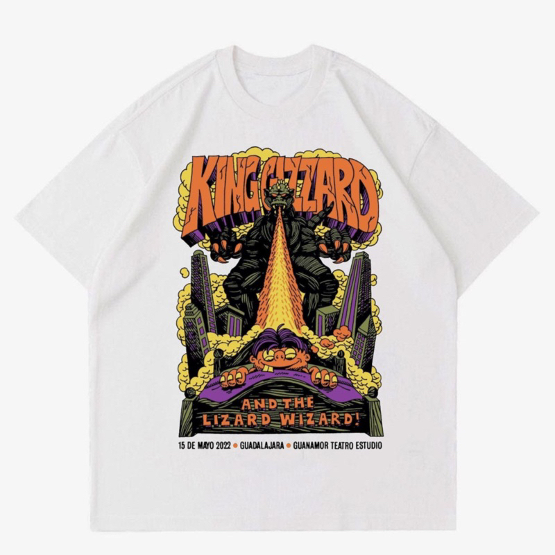 KAOS KING GIZZARD VINTAGE COTTON COMBED 24s | T-SHIRT BAJU GAMBAR KING GIZZARD OVERSIZE 24s | KAOS K