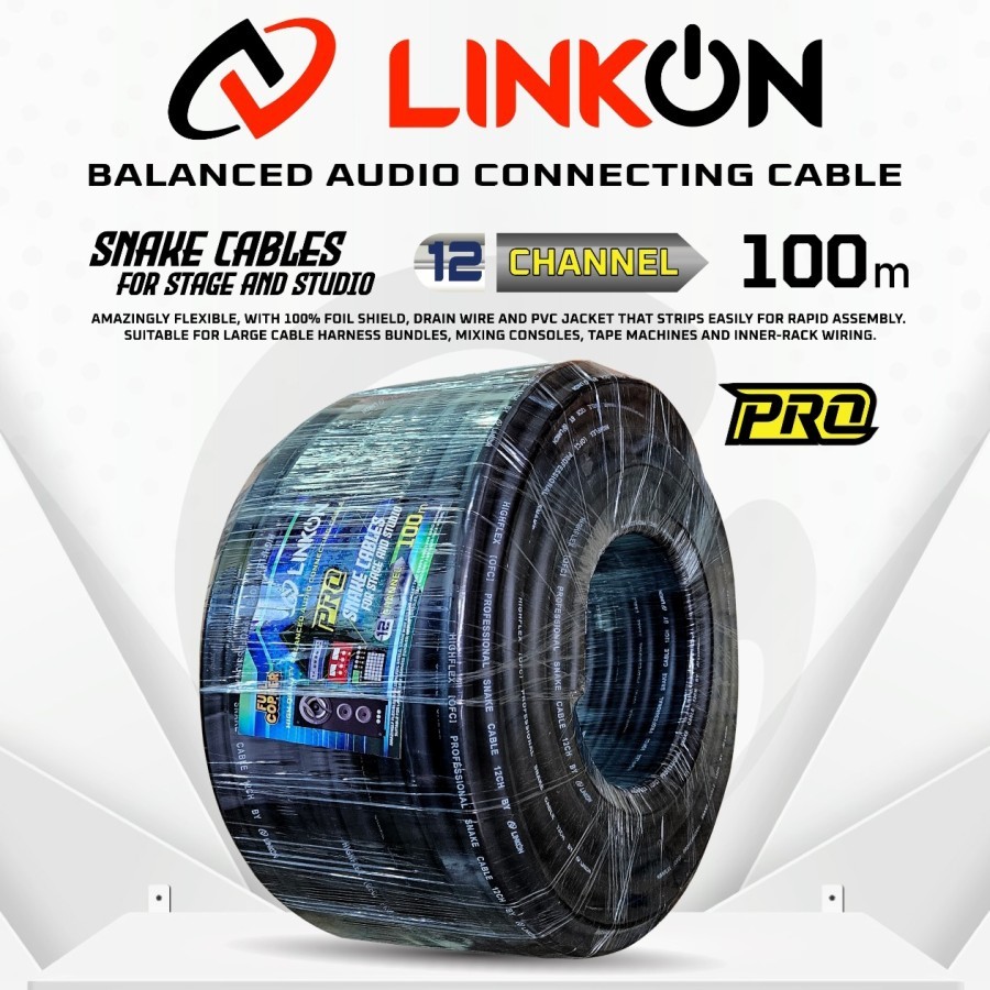 Kabel snake isi 12/Kabel snake isi 12ch tembaga murni 100m full