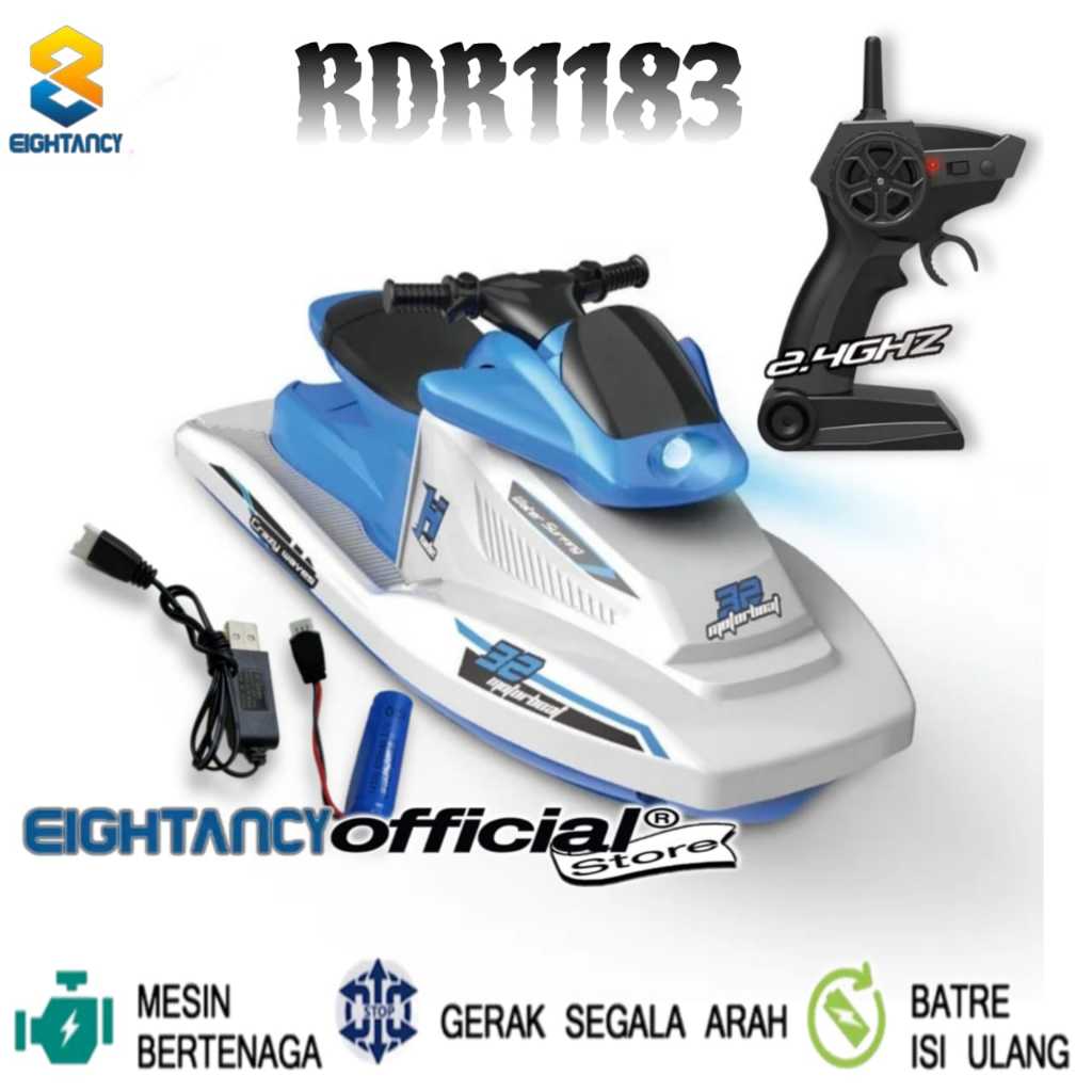 8T Rc Boat 1183 Kapal Remote Control Jetski 2.4Ghz Speed Boat Motor Super Boat Perahu remote Stylish