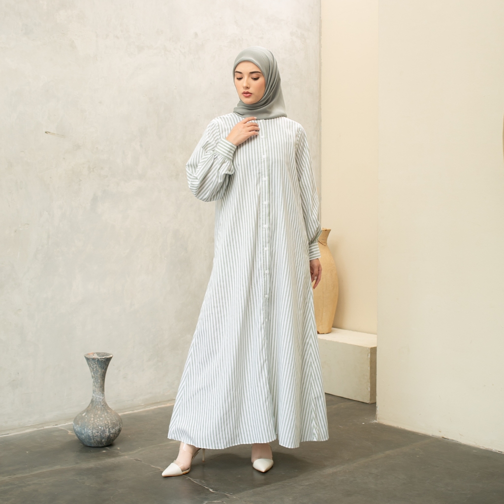 Luma Dawa Laiqa Abaya / PILIH WARNA Stripes / Abaya Umroh dan Haji bahan katun / Abaya Outer