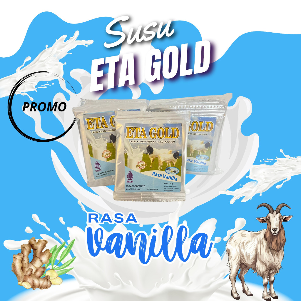 

ETTA GOLD VANILLA GOAT MILK ALLL IN ONE, SUSU HEALTHY KAMBING , PREMIUM SUSU KAMBING, SUSU MILK FRESH