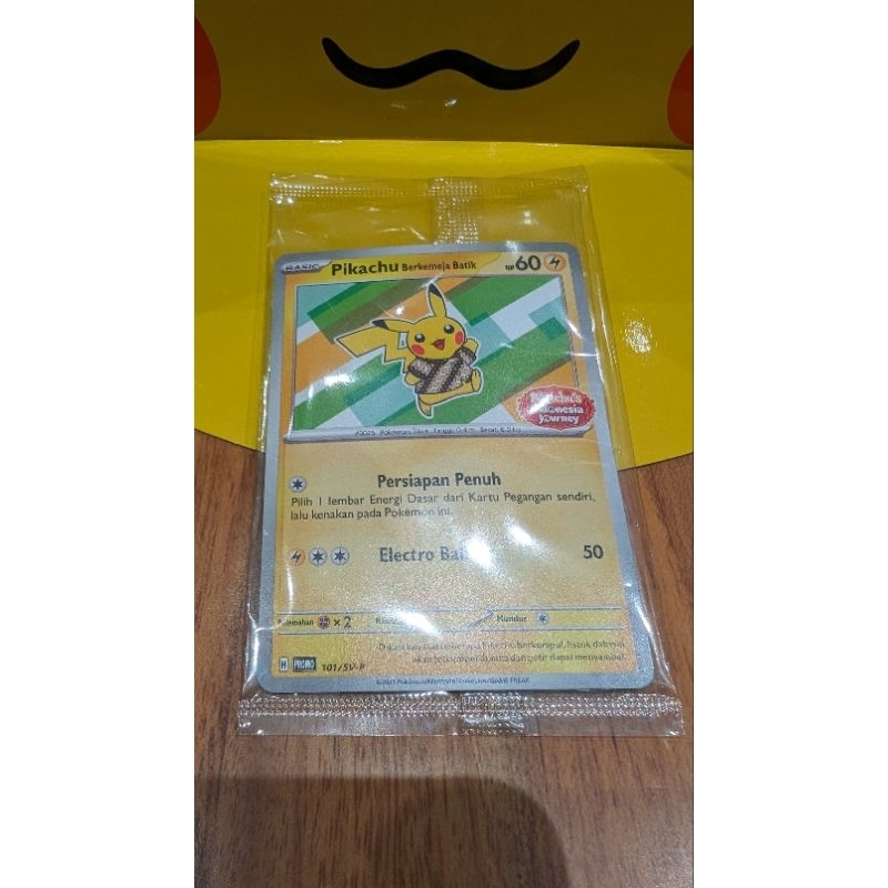 Kartu Pokemon Pikachu Berkemeja Batik Promo Langka