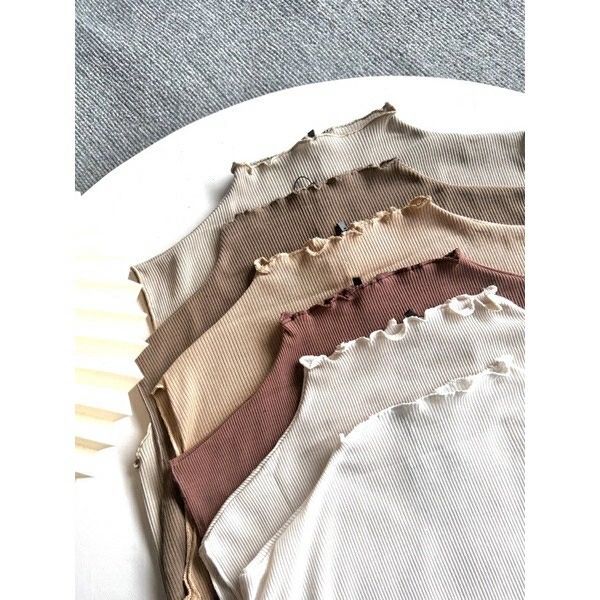 Inner Turtleneck Tanpa Lengan Sleeveless Manset Wanita Terbaru Manset tanpa lengan Bahan Rib Premium