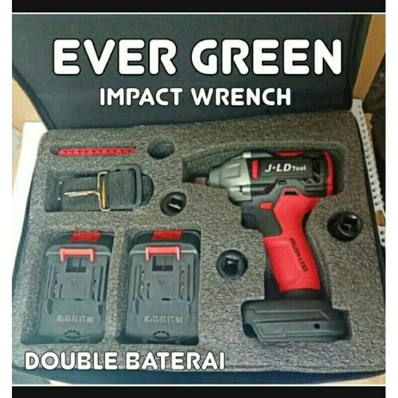 CHARGE IMPACT WRENCH J-LD 48 Volt - 2 Baterai FULL POWER - Cordless JLD Mesin Bor Cas utk BUKA BAUT 