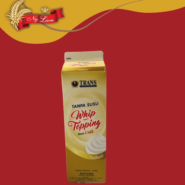 

Best TRANS KFI Whip Topping Whipping Cream Nabati GOLD 1kg GRAB