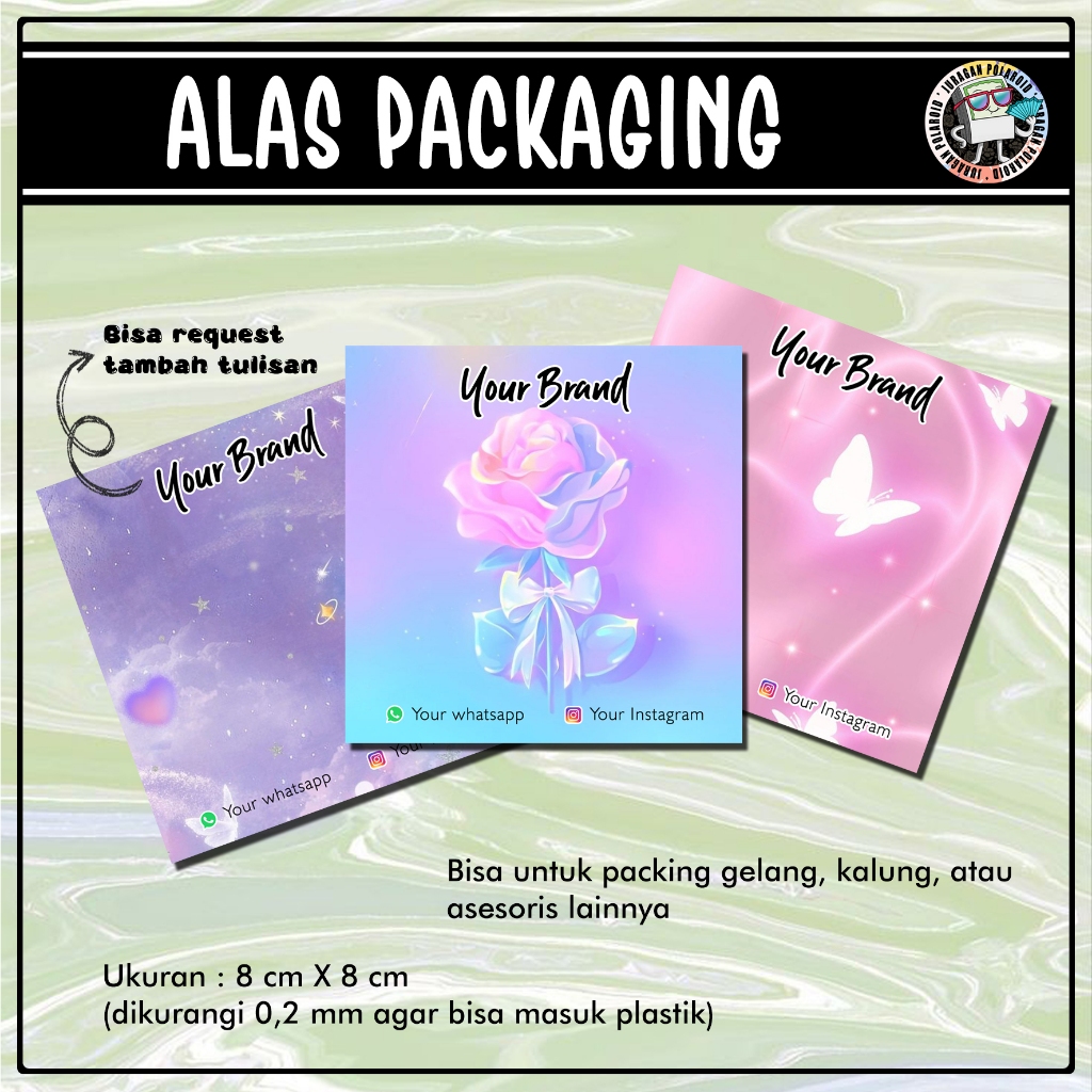Alas packaging untuk gelang/kalung/cincin custom