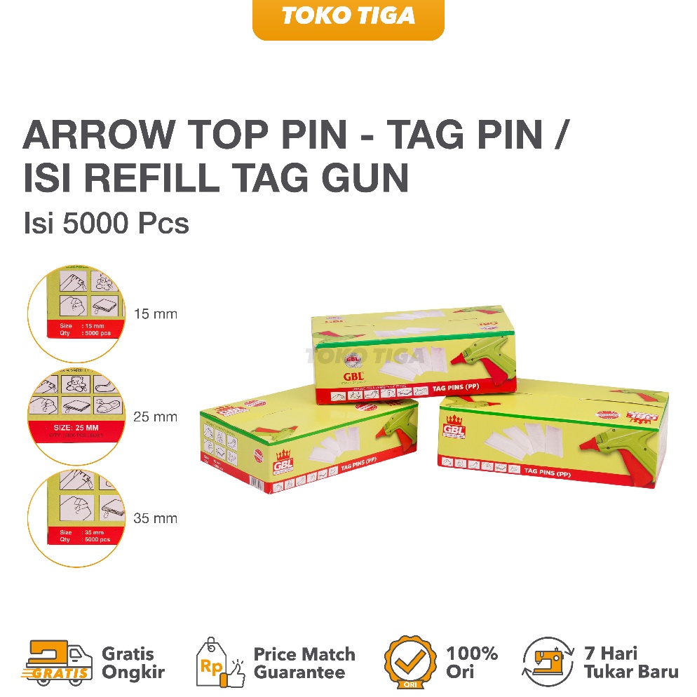 

el baru Tag Pin Banrll Harga Isi Refill Tag Gun Isi 5 Ps KAM