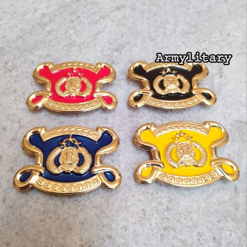 PIN BARET POLRI PLAT KUNINGAN TEBAL