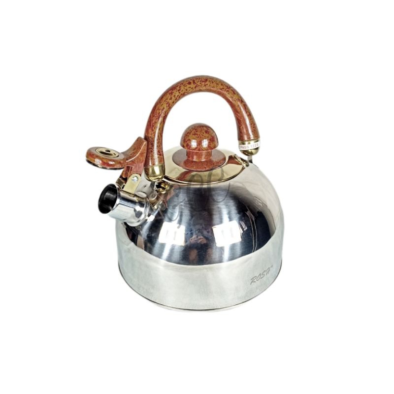 Sun888 Teko Air Siul Stainless Steel Tebal Rosh Non Magnetik 3 Liter Gagang Bakelite Kayu / Ceret