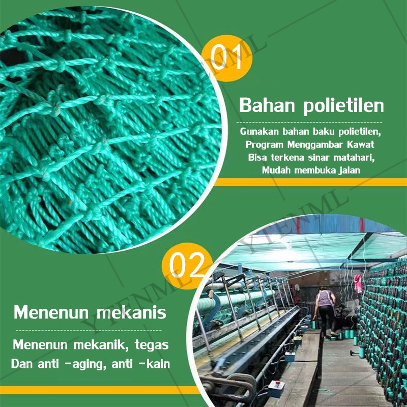Tali nilon terkuat Jaring Ayam Jaring Pagar Ayam Jaring Pagar Tanaman Lebar 2,5 meter x panjang 50