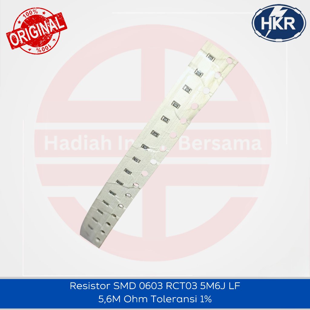 10 Pcs Chip Resistor SMD 0603 5M6J 5,6M Ohm Toleransi 5% Original HKR