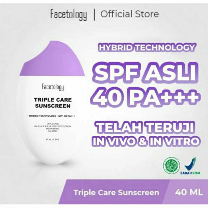 FACETOLOGY TRIPLE CARE SUNSCREEN Facetology Sunscreen SPF 40 PA+++ /Sunscreen/Facetology