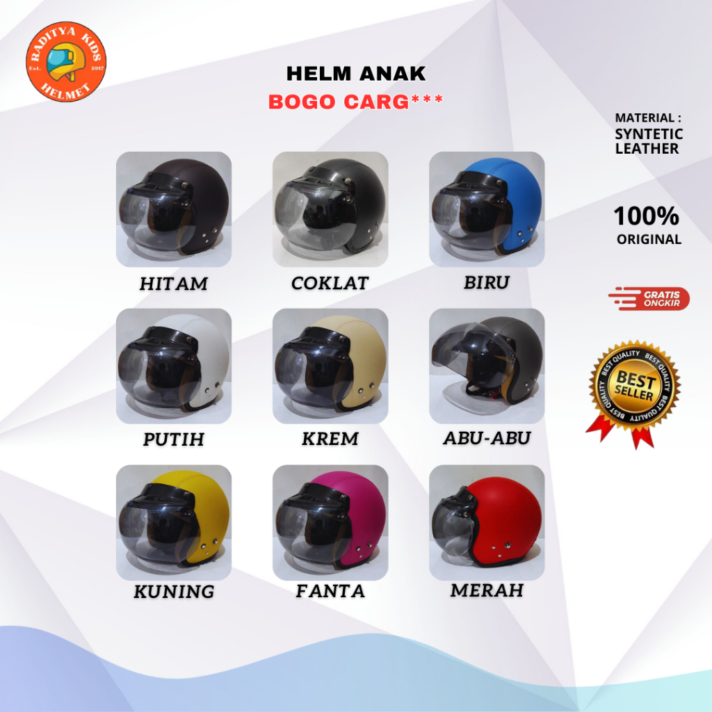 HELM ANAK KACA BOGO POLOS - CAR**** ANAK - HELM ANAK - HELM BOGO