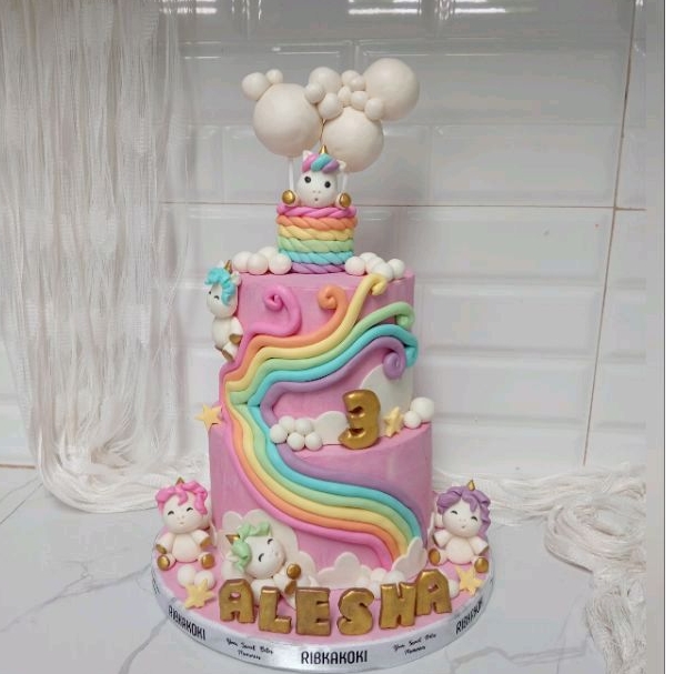 

(Surabaya sidoarjo gresik) Birthday cake cewe kue ultah karakter fondant ribkakoki