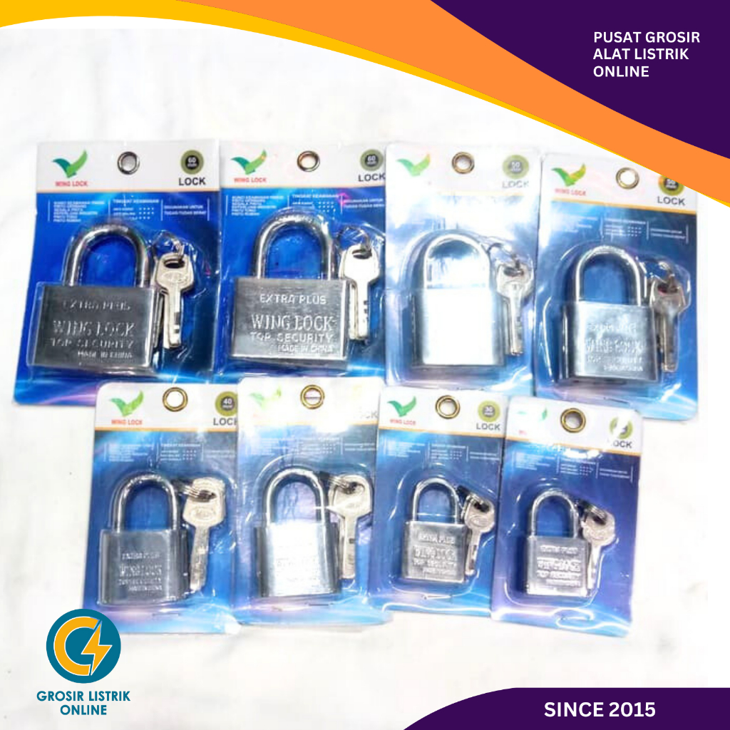 GEMBOK NEKEL STEANLIS 30 40 50 60 MM 30MM 40MM 50MM 60MM LEHER PENDEK KUAT MURAH