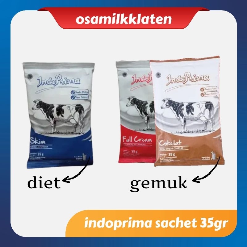 

Indoprima 35 gram gemuk dan diet sachet 1x seduh