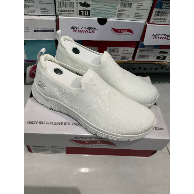 Ori Sale Sepatu Slip on Skechers Arch fit Putih 104376/WHT