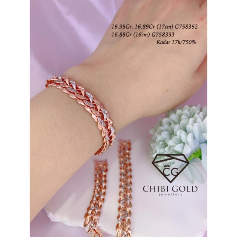 CHIBIGOLD - Gelang tangan emas  GENESIS emas 750 kadar 17k - CHIBIGOLD